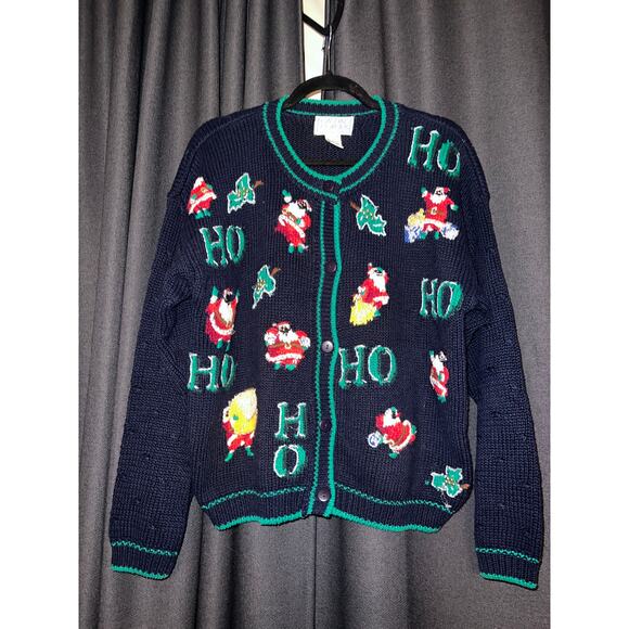 Ugly Christmas Sweater Xmas Cardigan Size Medium - Picture 1 of 3